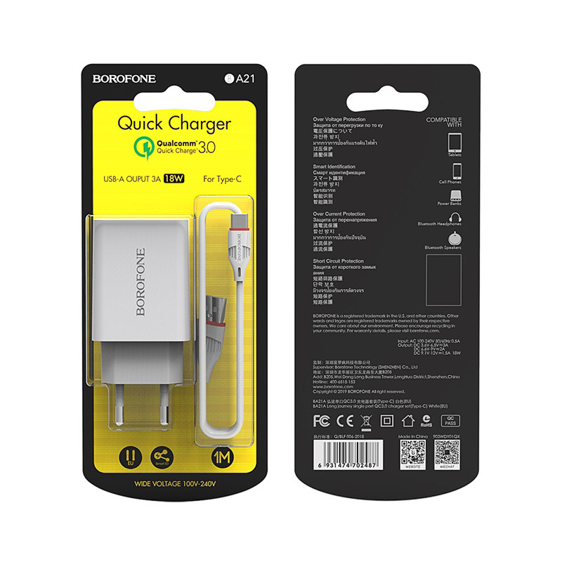 Chargeur BOROFONE B-A21A MICRO