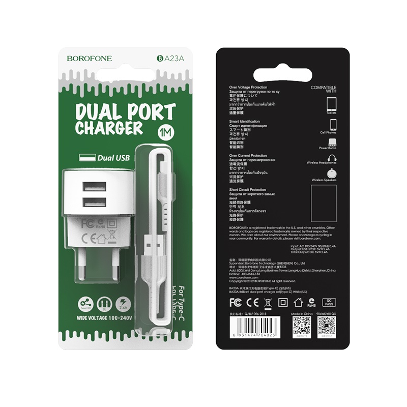 Chargeur BOROFONE B-A23A TYPE-C